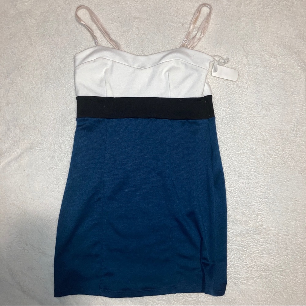Mini Dress Size Medium NWT Blue, White and Black
